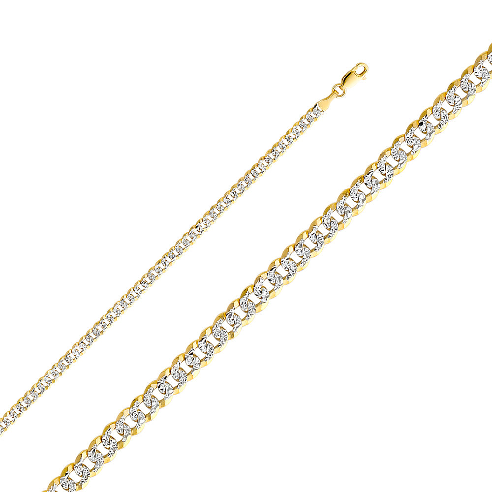 14k Gold 4mm Two-Tone Cuban Chain - Model CH-0326