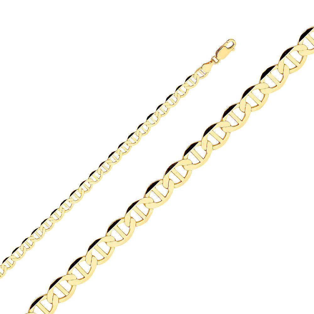 14k Gold 5.5mm Flat Lightweight Mariner Chain - Model CH-0330