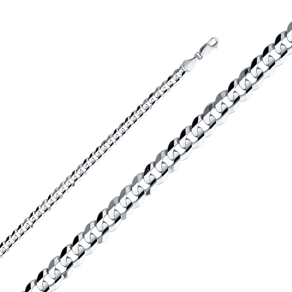 14k 5.9mm White Gold Concave Cuban Chain - Model CH-0347