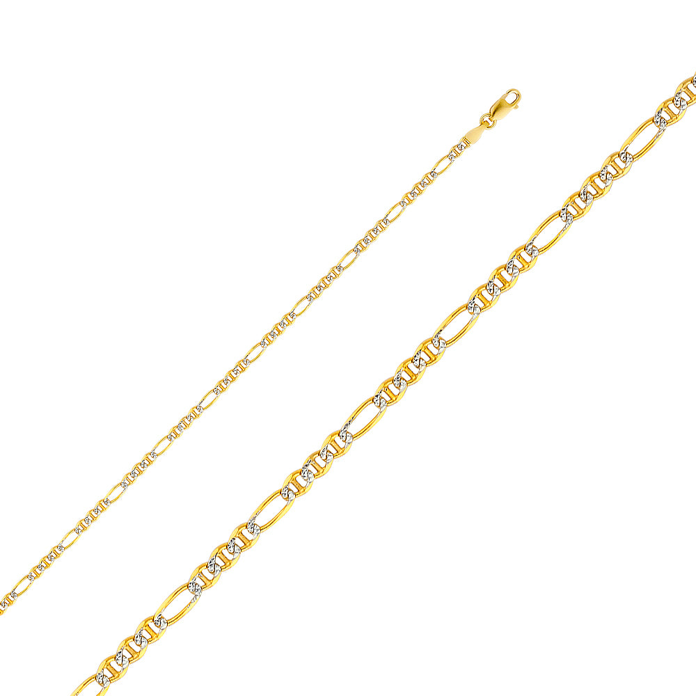 14k Gold 2.5mm Two-Tone Ficonucci Chain - Model CH-0357