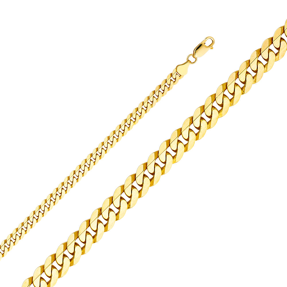 14k Gold 6.3mm Flat Cuban Bevelled Chain - Model CH-0403
