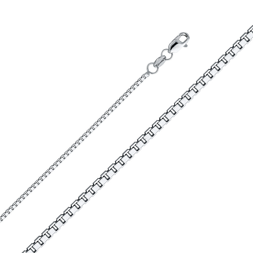 14K White Gold 1.2mm Box Chain - Model CH-0474 - Charlie & Co. Jewelry