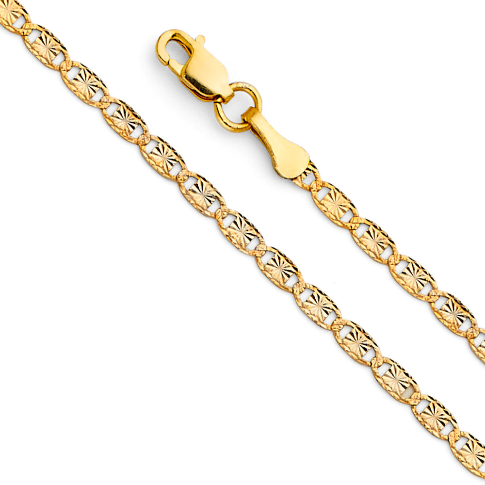 14k Gold 2.1mm Valentino Star Diamond-Cut Chain - Model CH-0487