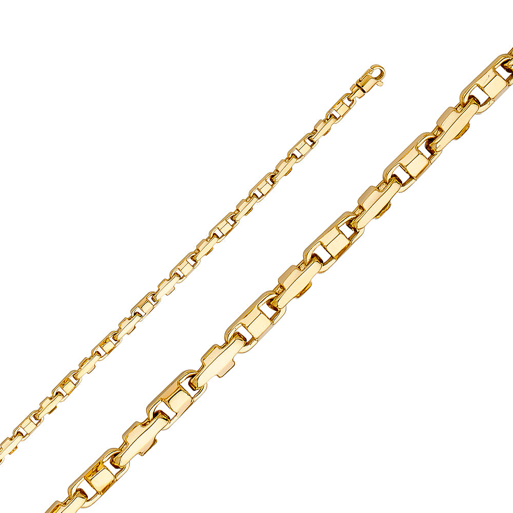 14k Gold 4.1mm Handmade Bullet Chain - Model CH-0492