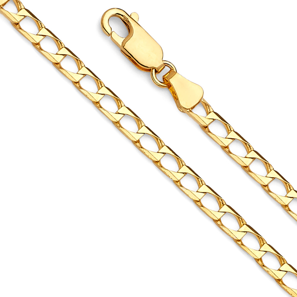 14k 3.4mm Square Curb Chain Bracelet 7.5 Inch - Model CH-0512 - Charlie & Co. Jewelry