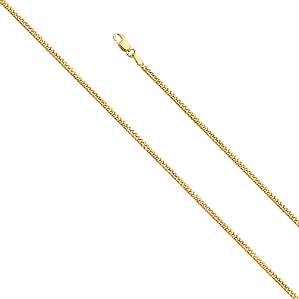 14k Gold 2.2mm Solid Miami Cuban 16 Inch Chain - Model CH-0522