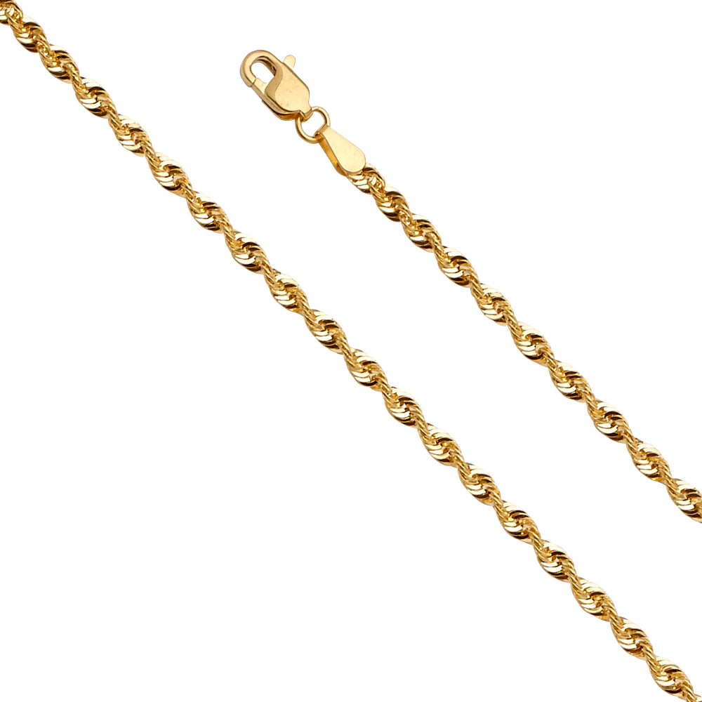 14k Gold 2.5mm French Hollow Rope Chain - Model CH-0530