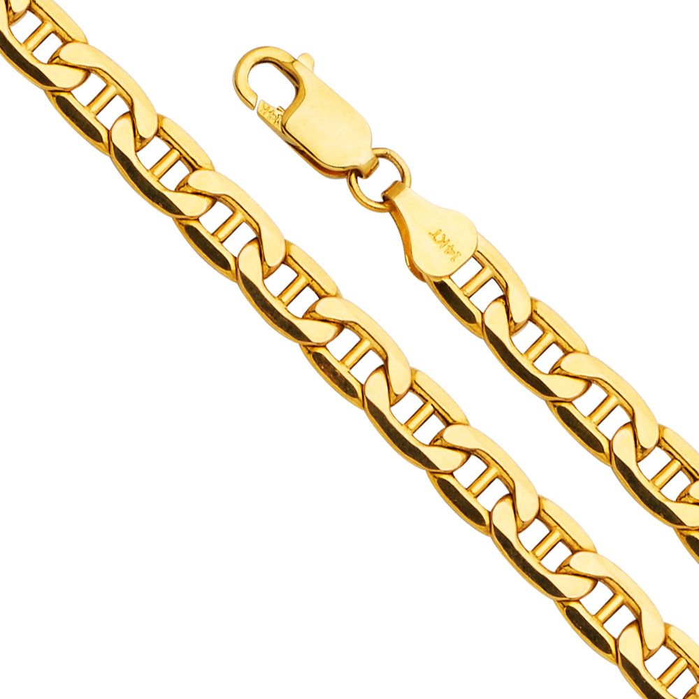 14k Gold 6.2mm Hollow Mariner Bevel Chain - Model CH-0533