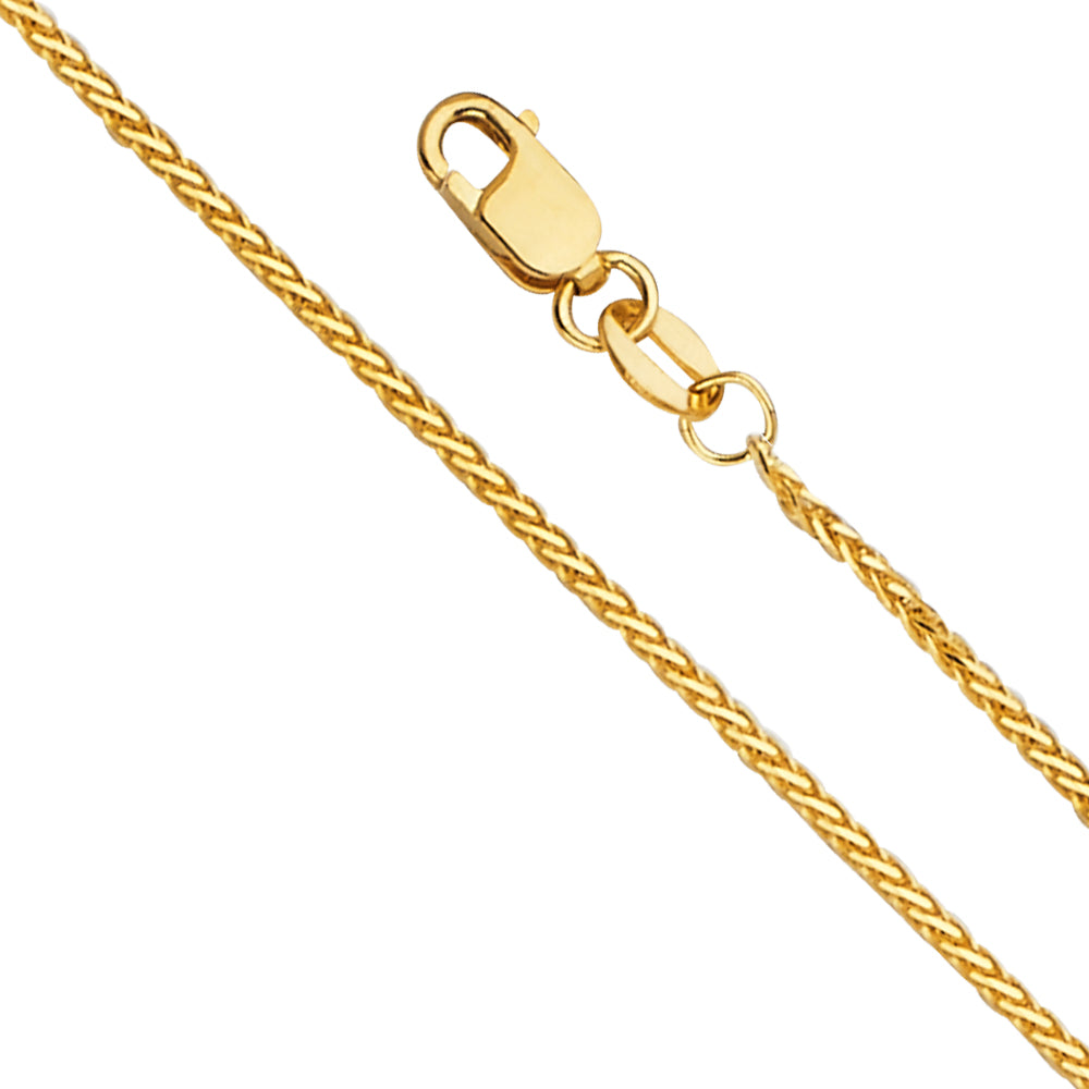 14k Gold 1.3mm Diamond-Cut Round Wheat Chain - Model CH-0544