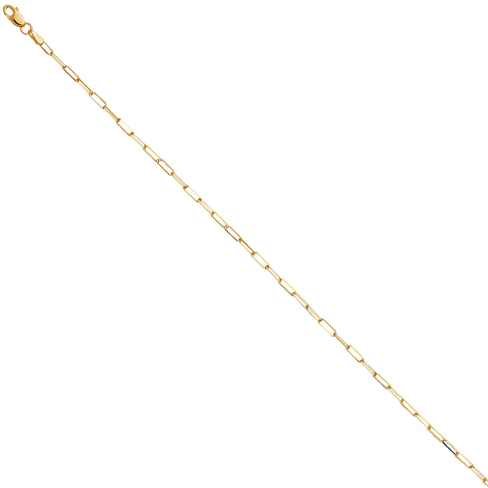 14k 1.8mm Triangle Dc Paperclip Chain - Model CH-0571 - Charlie & Co. Jewelry