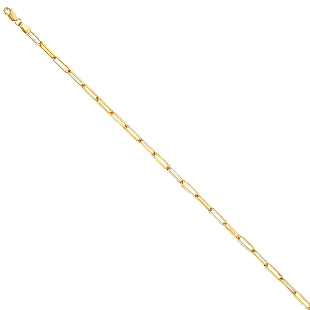 14k 3.0mm Solid Square Paperclip Chain - Model CH-0579 - Charlie & Co. Jewelry