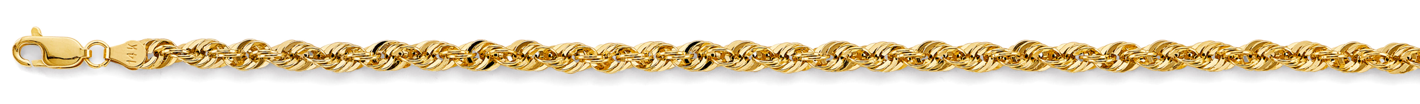 14k Gold 4.3mm French Hollow Rope Bracelet 8 Inch - Model CH-0586