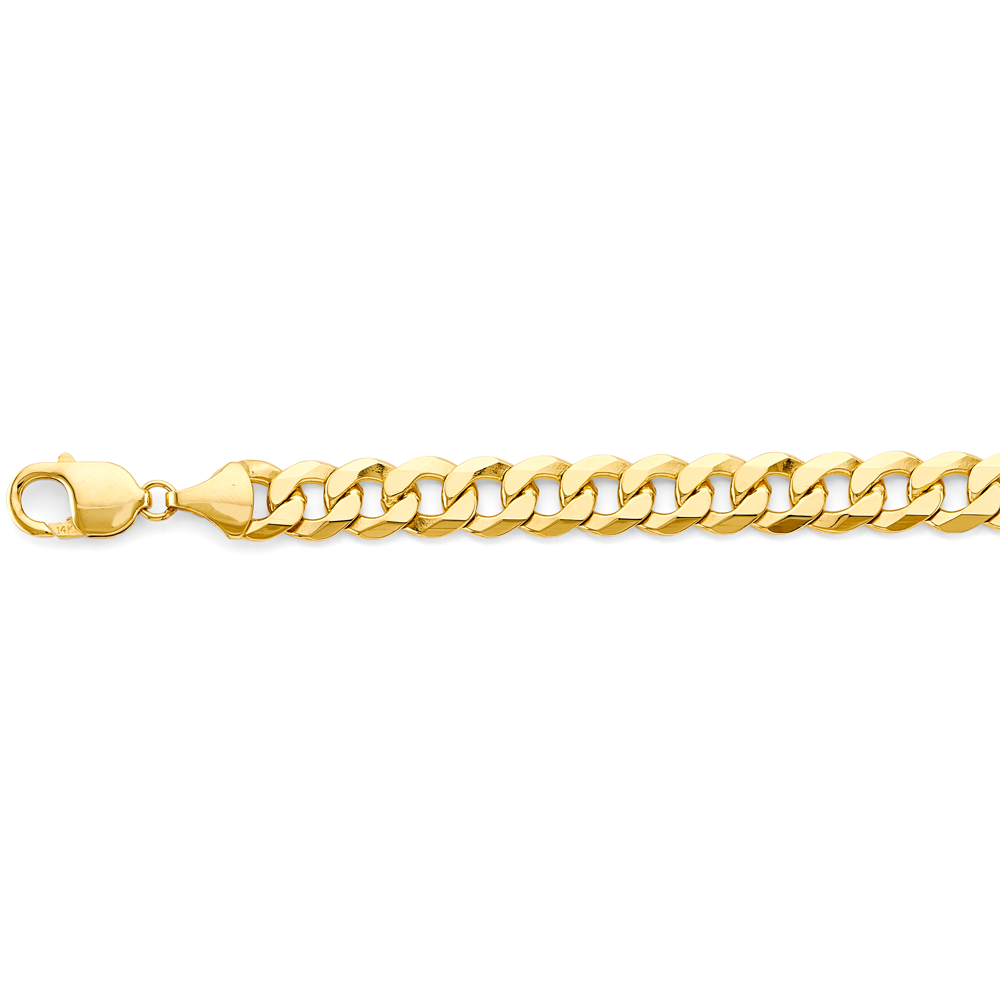 14k 10mm Solid Bevelled Curb Chain - Model CH-0631 - Charlie & Co. Jewelry