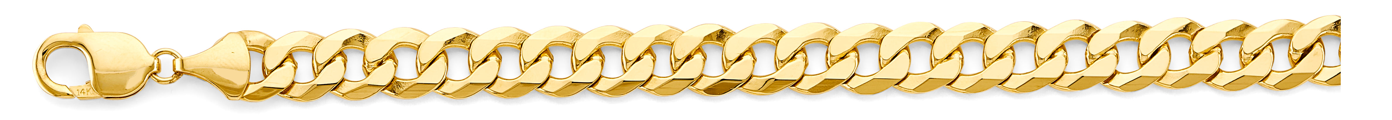 14k 10mm Solid Bevelled Curb Chain Bracelet 8.5 Inch - Model CH-0631 - Charlie & Co. Jewelry