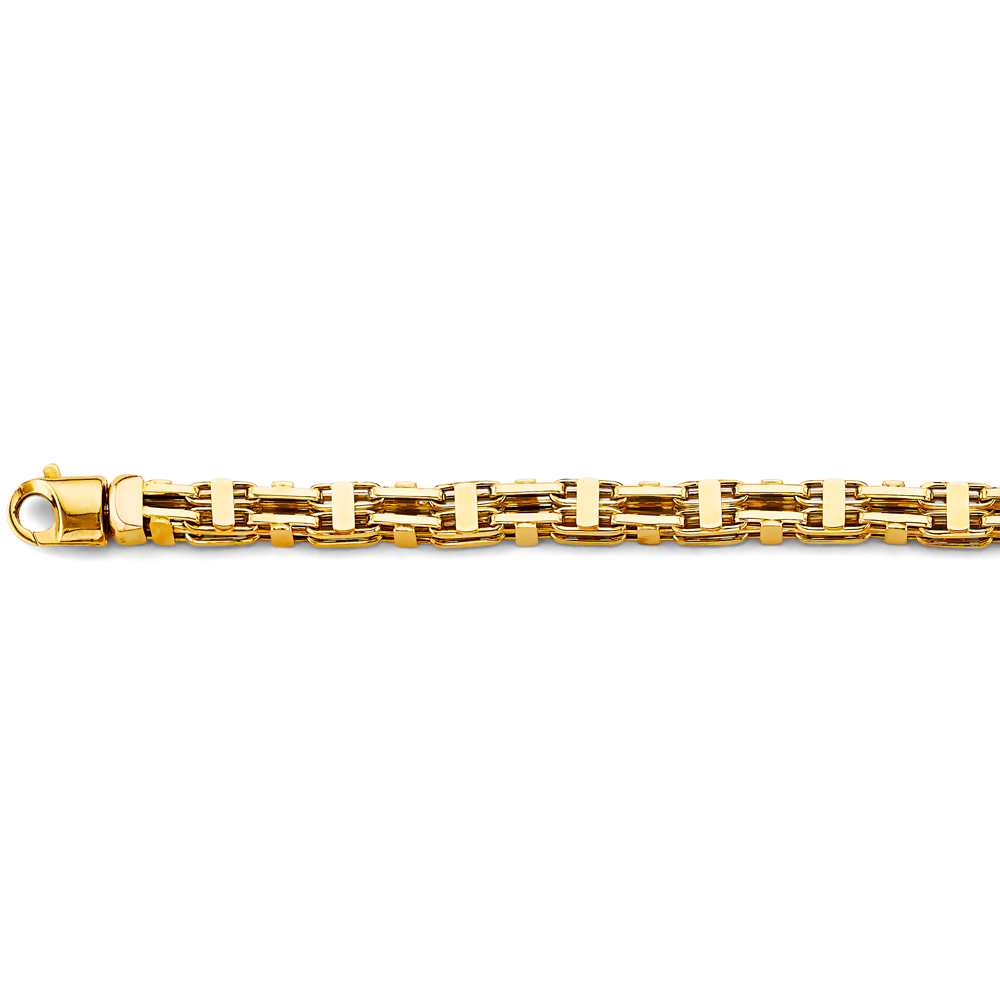 14k 6mm Hollow Square Link Chain Bracelet 8.5 Inch - Model CH-0643