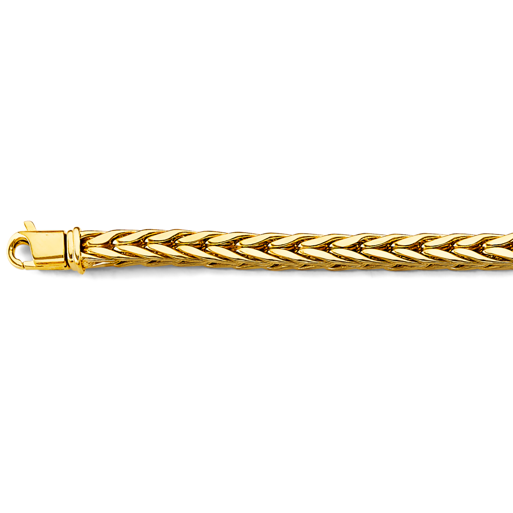14k 4.5mm Hollow Square Franco Chain Bracelet 8.5 Inch - Model CH-0644