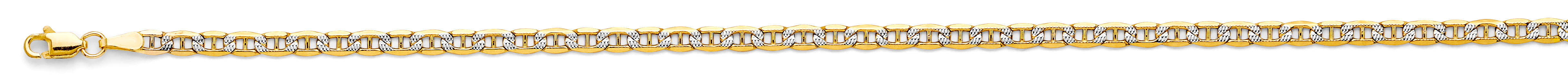 14k 2t 3.4mm Hollow Mariner Chain Bracelet - Model CH-0658