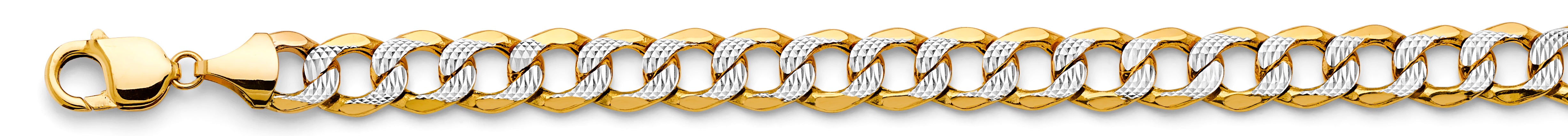 14k 2t 10.8mm Hol Bevelled Curb Chain Wp - Model CH-0661