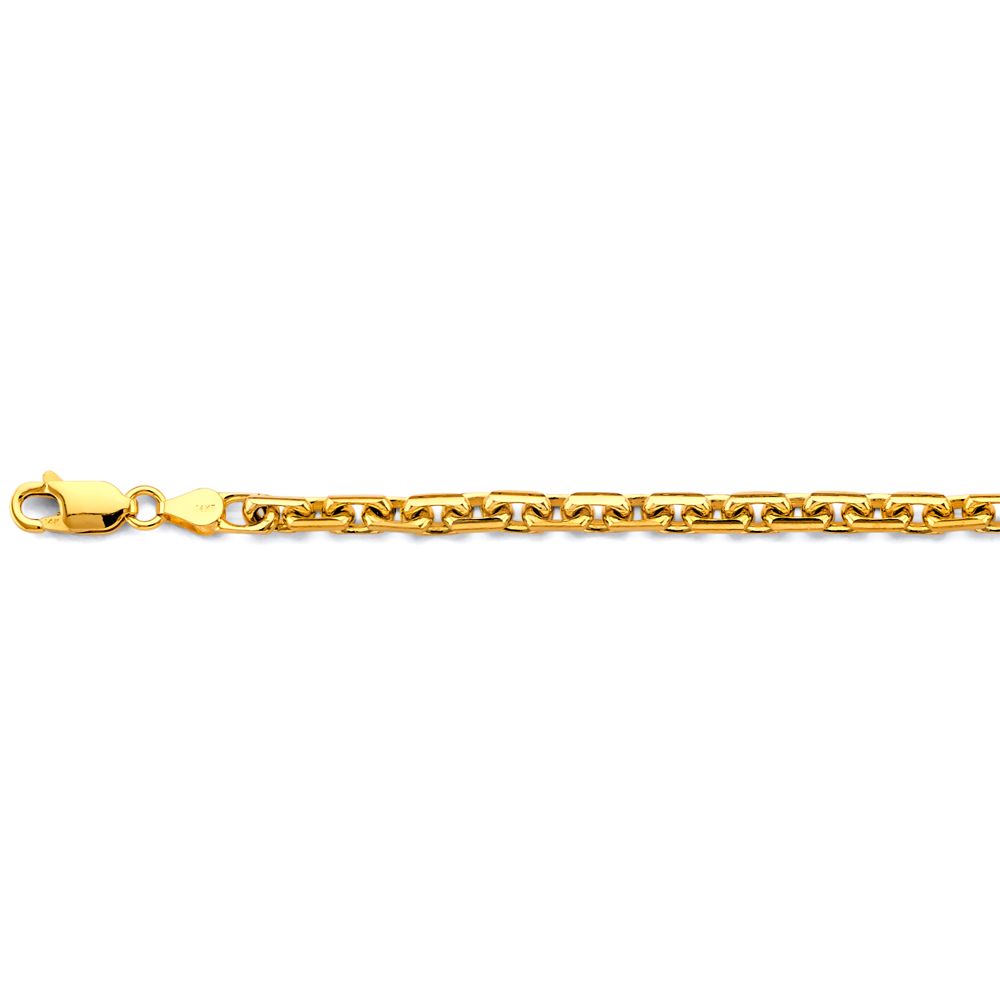14k 3.5mm Solid Dc Cable Chain Bracelet 8.5 Inch - Model CH-0665 - Charlie & Co. Jewelry