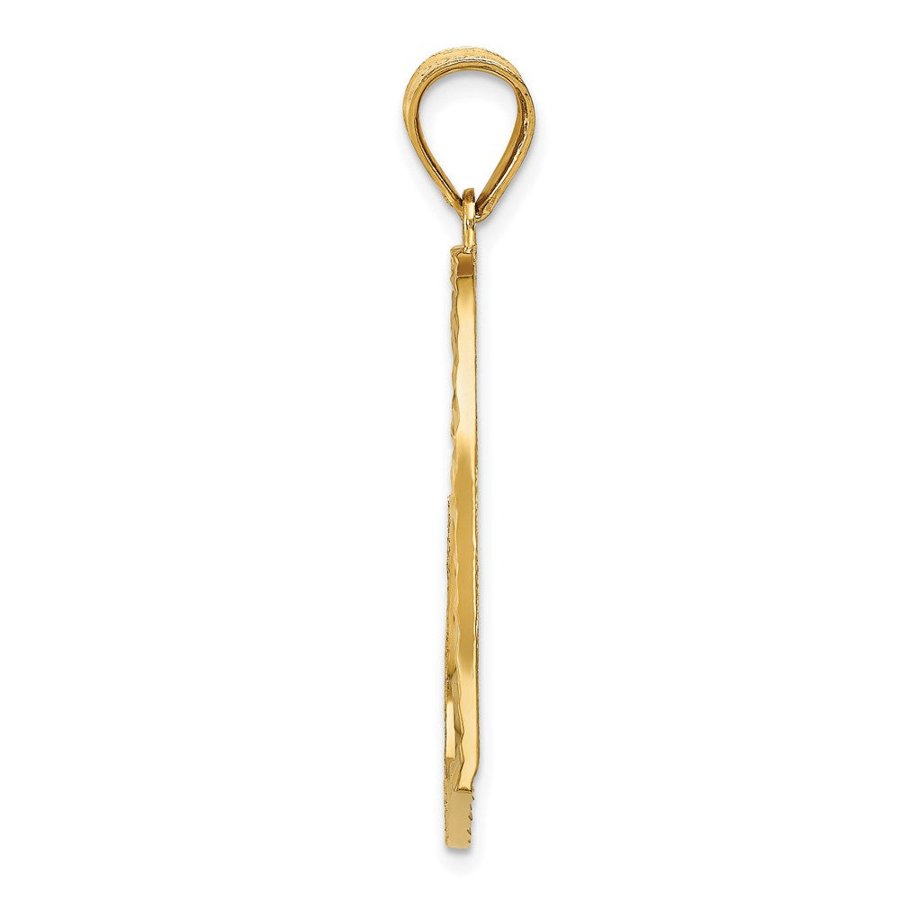 Charlie & Co Jewelry | 14k Satin Diamond-cut Crooked Heart Pendant - Model D1055
