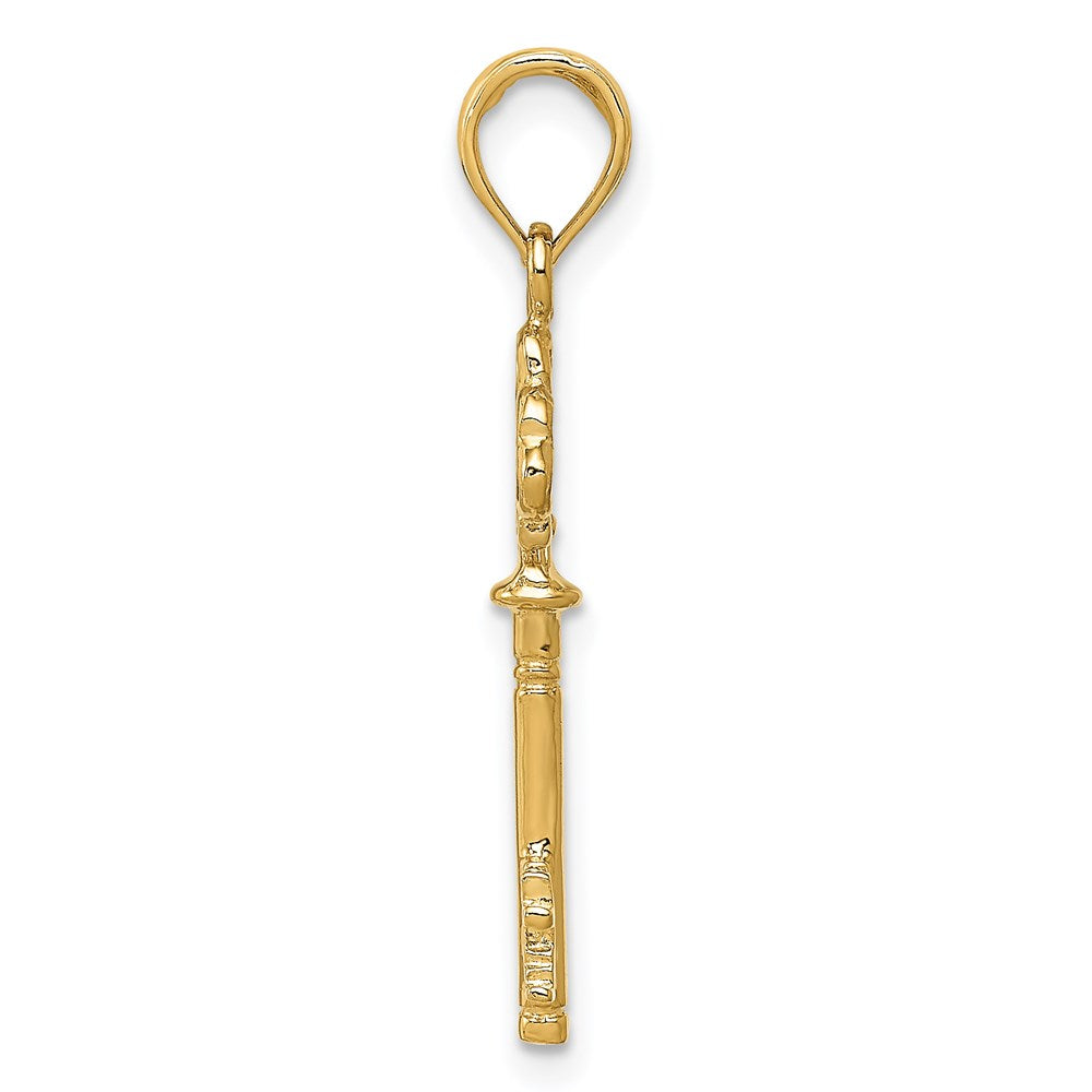 Charlie & Co Jewelry | 14k Polished 3-d Hearts Key Charm - Model D1068