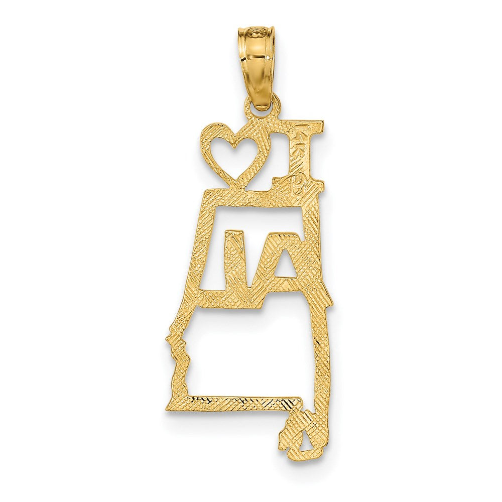 Charlie & Co Jewelry | 14k Solid Alabama State Pendant - Model D1149