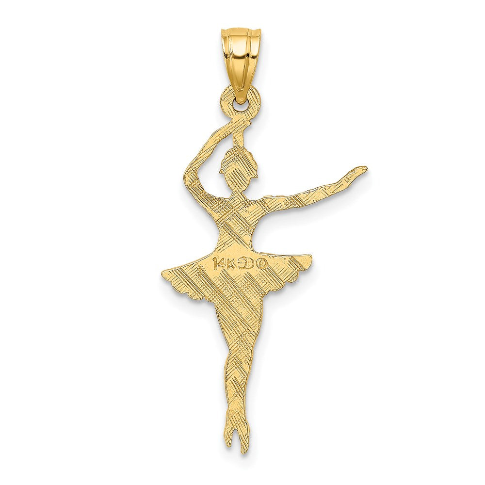 14K Gold Ballerina Necklace Charm - Charlie & Co. Jewelry