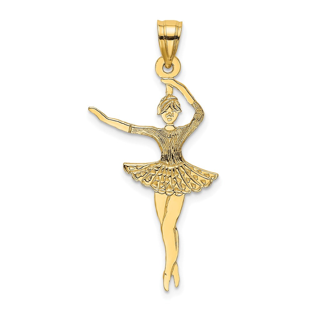 14K Gold Ballerina Necklace Charm - Charlie & Co. Jewelry
