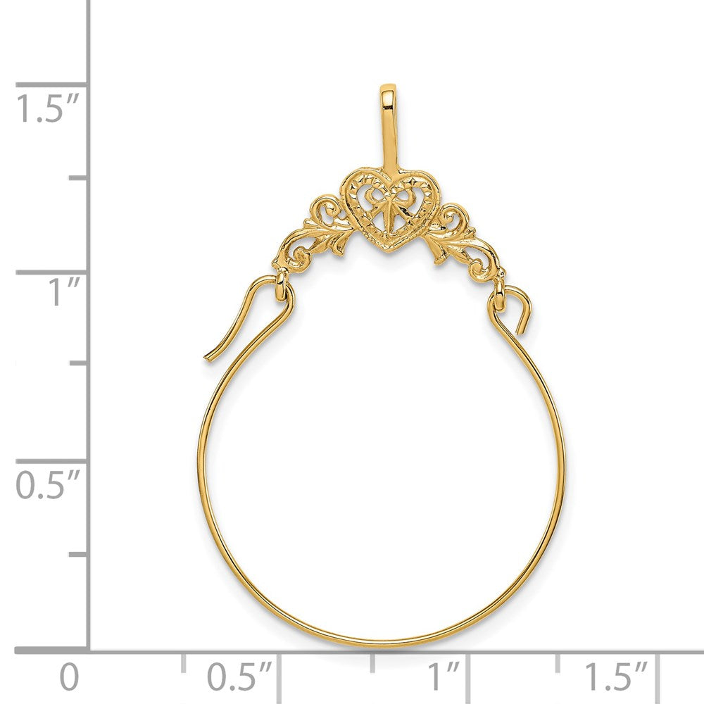 Charlie & Co Jewelry | 14k Polished Filigree Heart Charm Holder - Model D1308