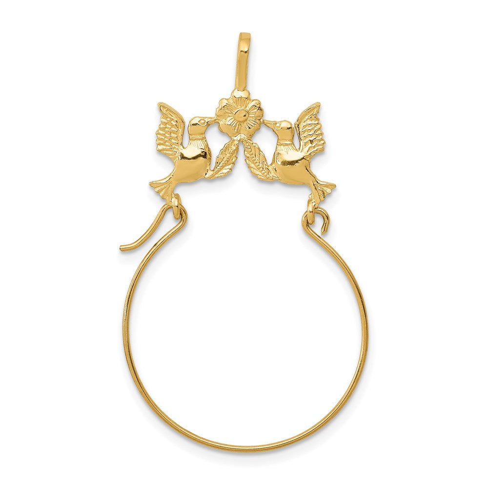 Charlie & Co Jewelry | 14k Polished Doves And Bow Charm Holder - Model D1309