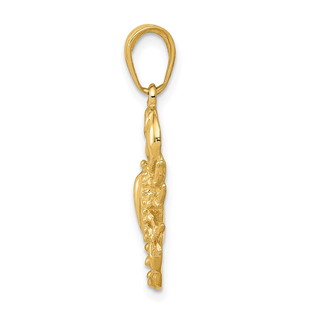 Gold Polished Medium Scorpion Pendant Necklace Model-D1330 - Charlie & Co. Jewelry