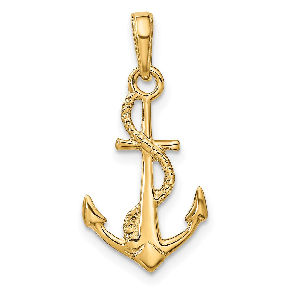 Charlie & Co Jewelry | 14k Solid Polished 3-d Anchor Pendant - Model D1360