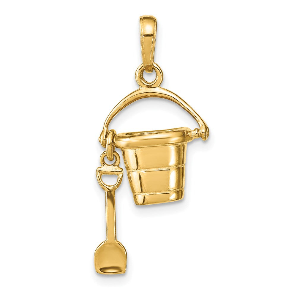 Charlie & Co Jewelry | 14k Polished 3-d Moveable Pail And Shovel Pendant - Model D1381