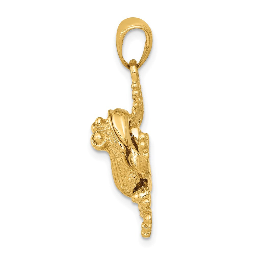 14K Gold Detailed 3D Articulated Frog Charm - Charlie & Co. Jewelry