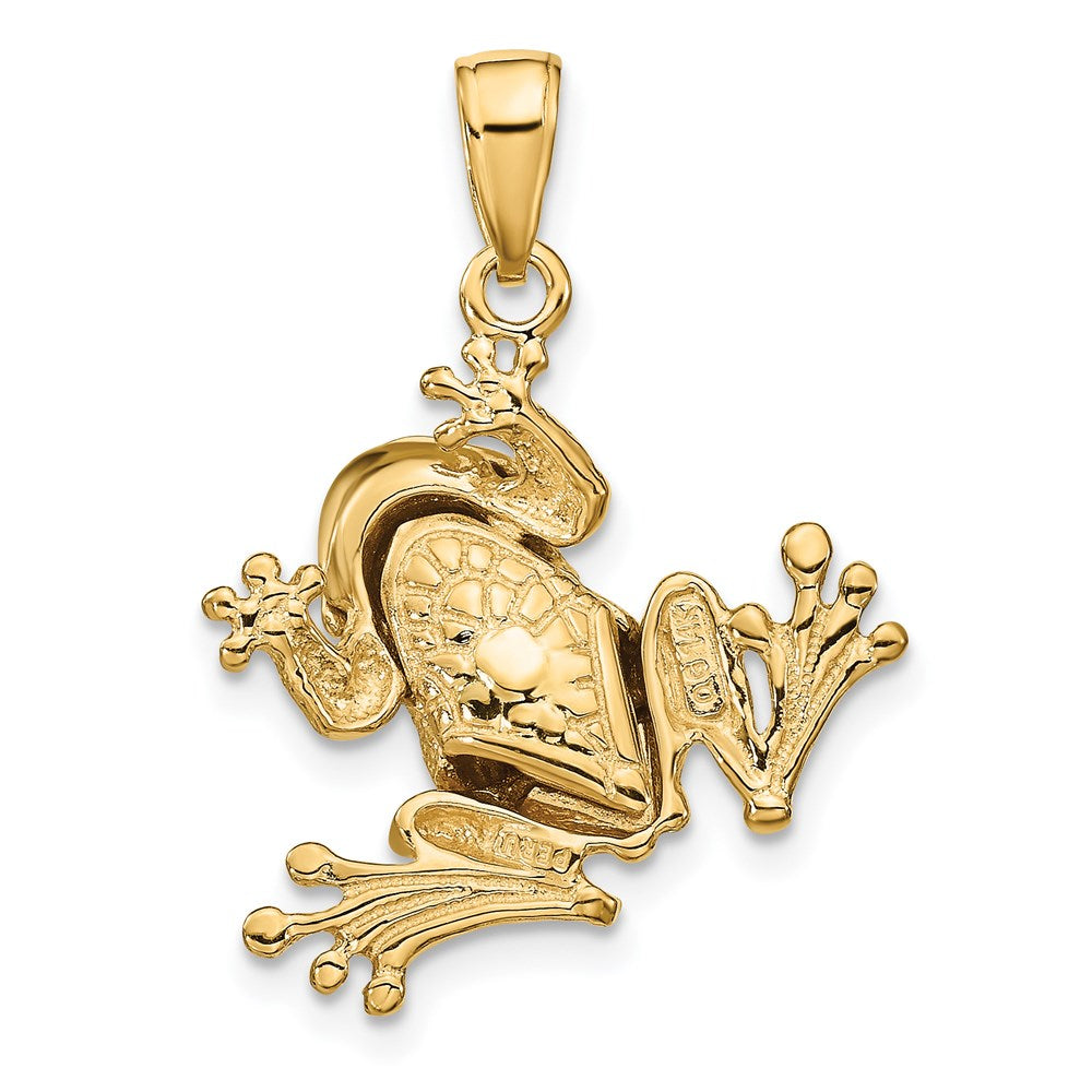 14K Gold Detailed 3D Articulated Frog Charm - Charlie & Co. Jewelry
