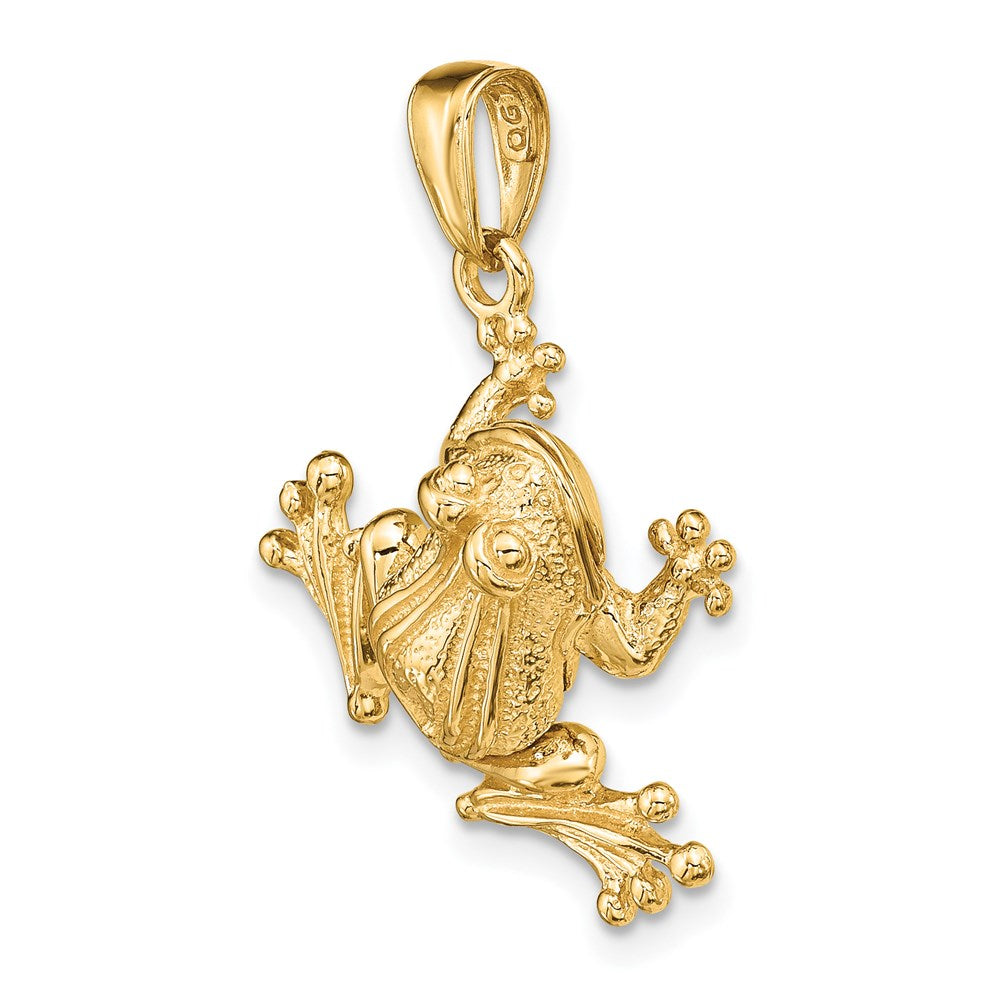 14K Gold Detailed 3D Articulated Frog Charm - Charlie & Co. Jewelry