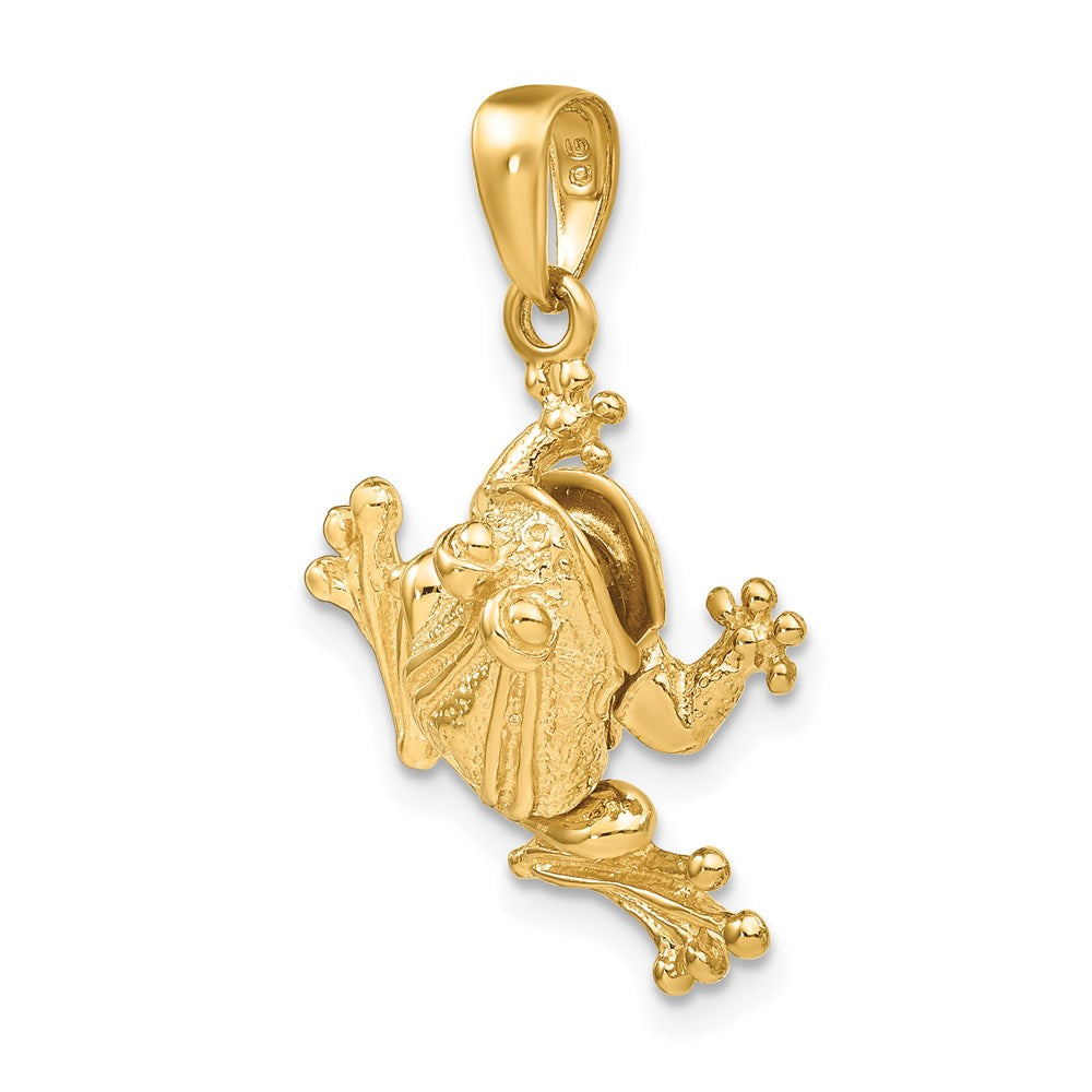 14K Gold Detailed 3D Articulated Frog Charm - Charlie & Co. Jewelry