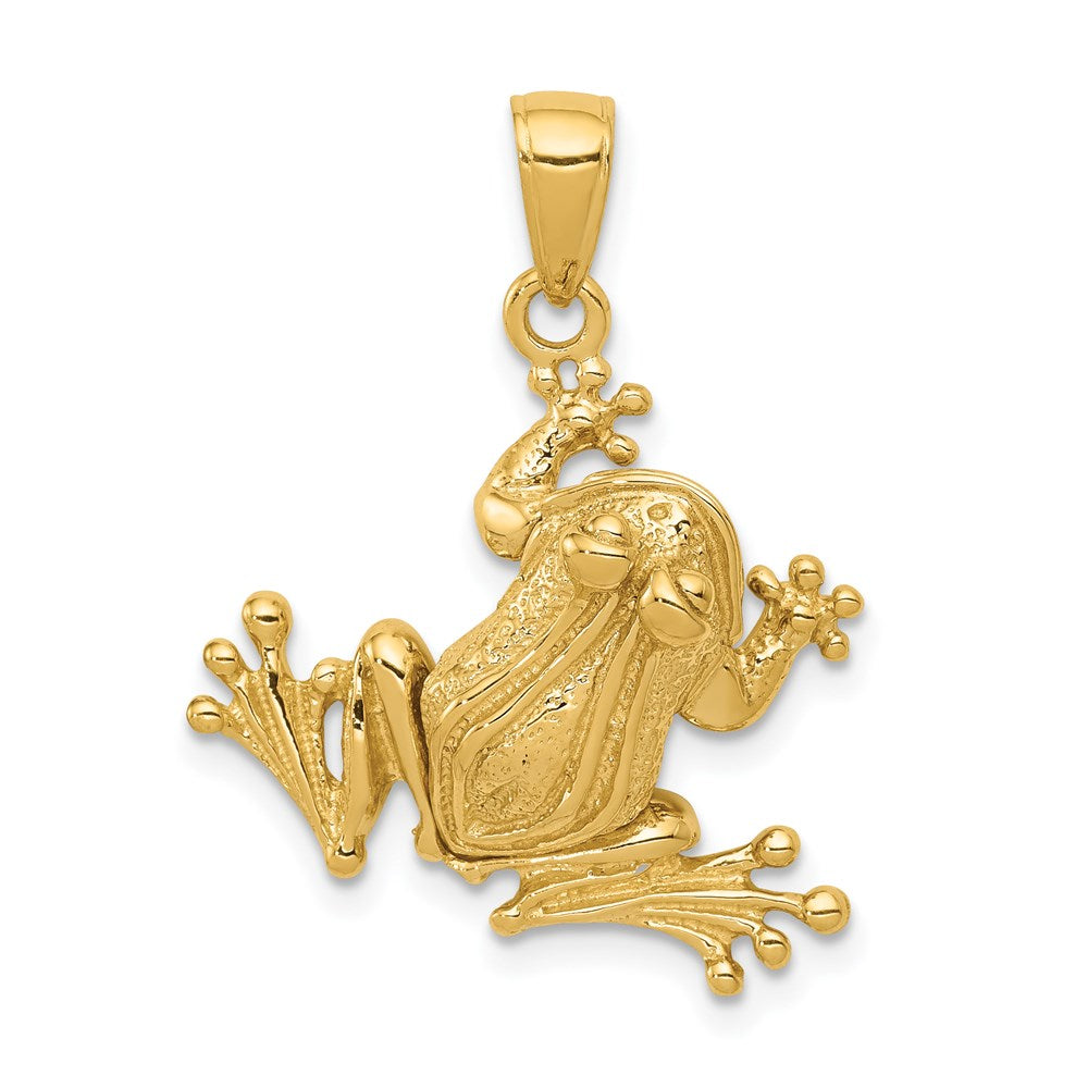 14K Gold Detailed 3D Articulated Frog Charm - Charlie & Co. Jewelry