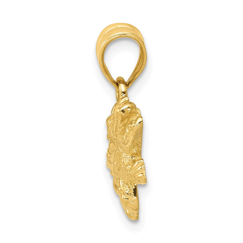 14K Gold Textured Alligator Charm - Charlie & Co. Jewelry
