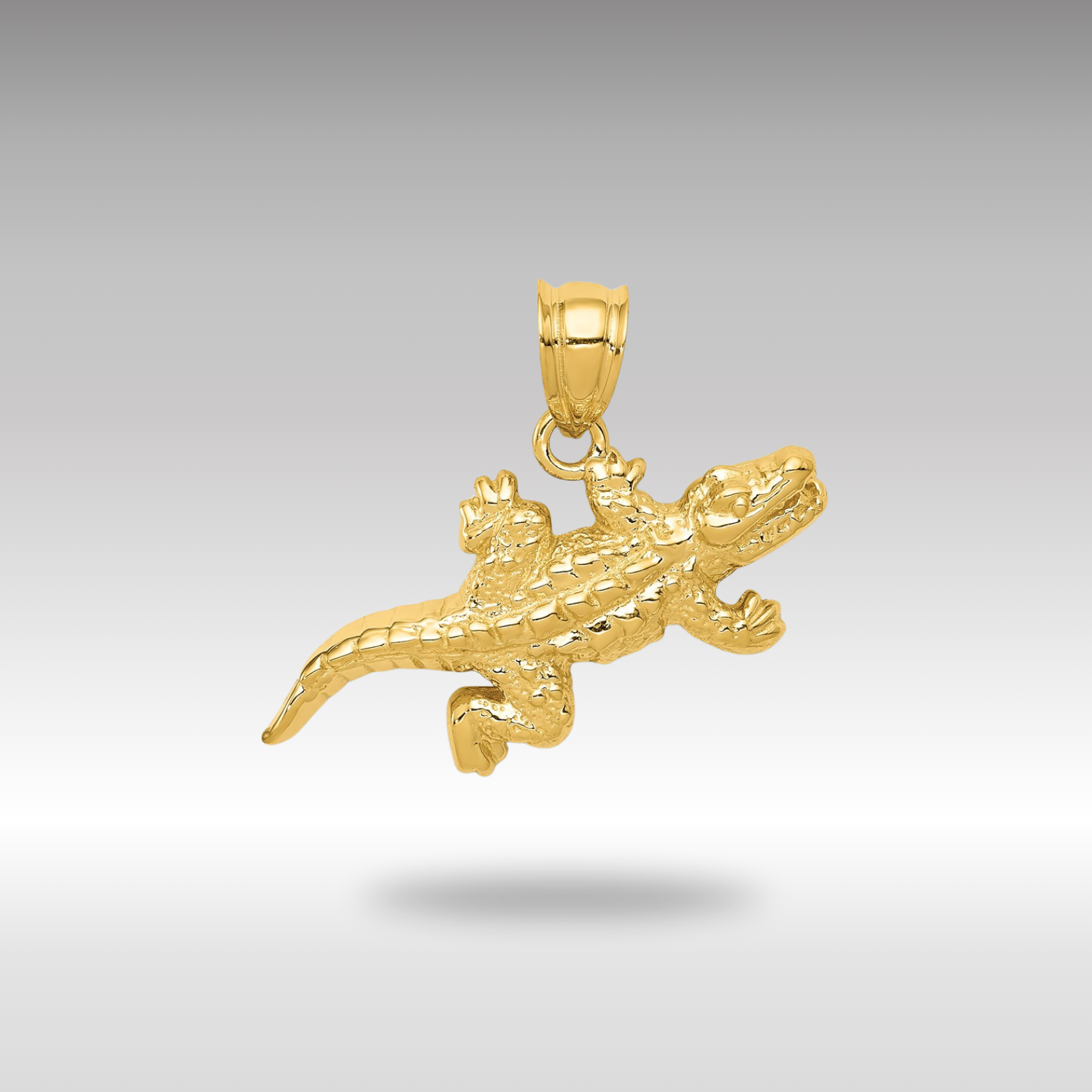 Gold Textured Alligator Charm - Charlie & Co. Jewelry
