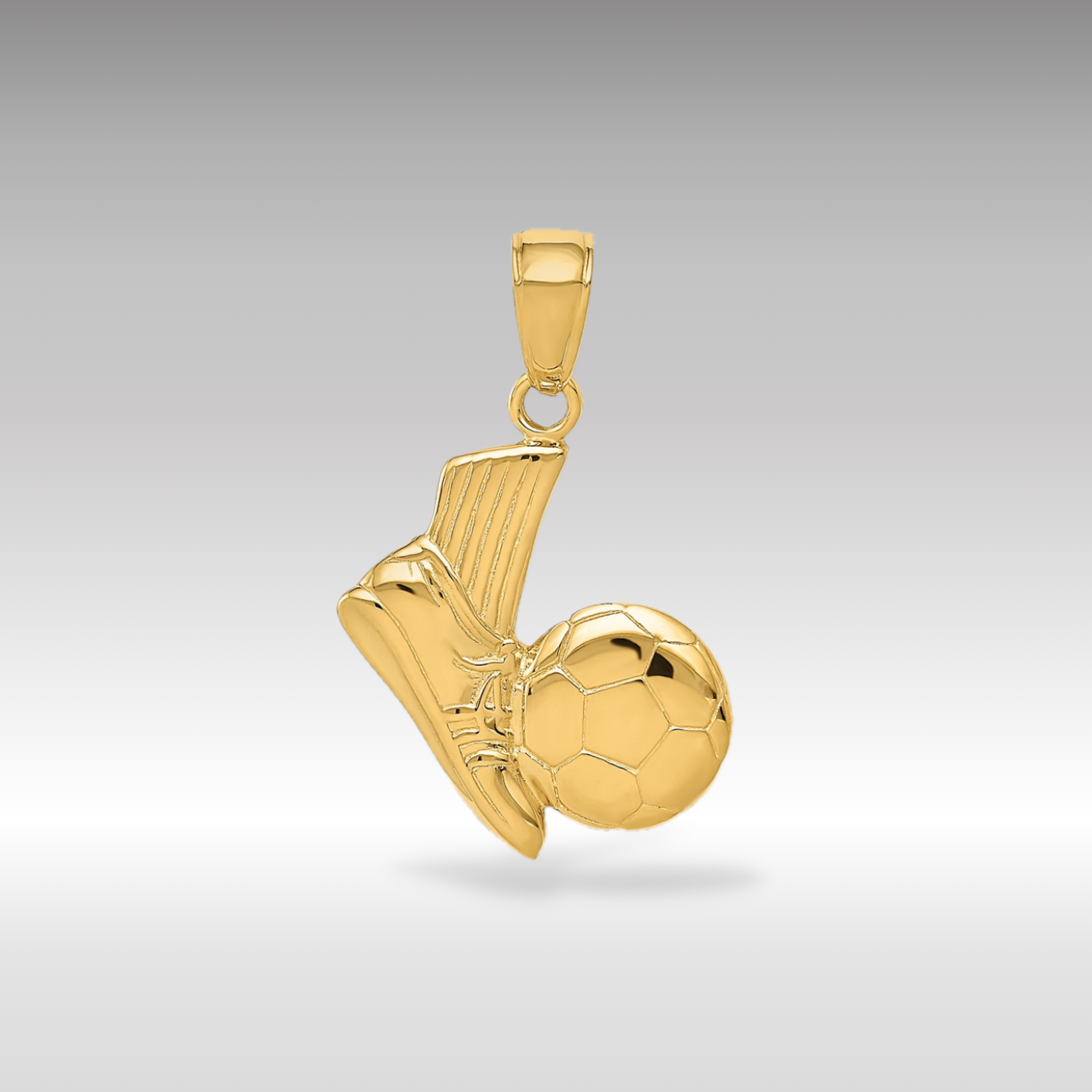 14K Gold Soccer Cleat and Ball Pendant - Charlie & Co. Jewelry