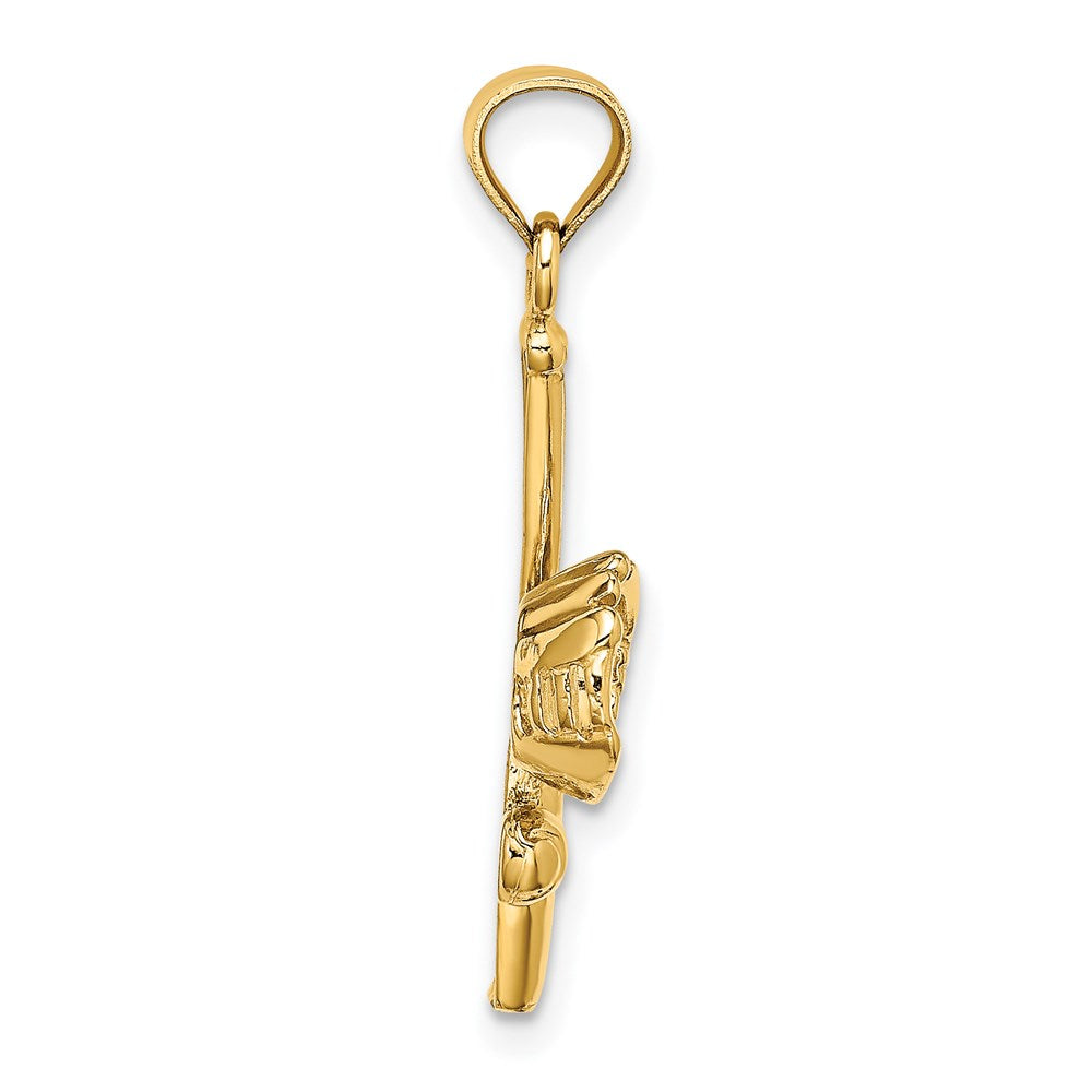 Charlie & Co Jewelry | 14k Solid Open-backed Glove/bat/baseball Charm - Model D1461