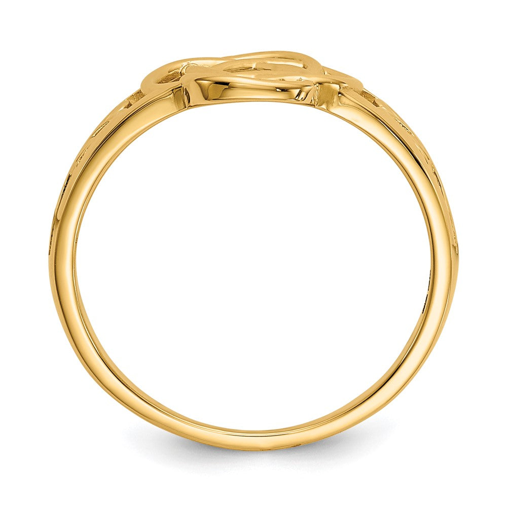 Gold Polished Ladies Celtic Knot Ring Model-D1870 - Charlie & Co. Jewelry