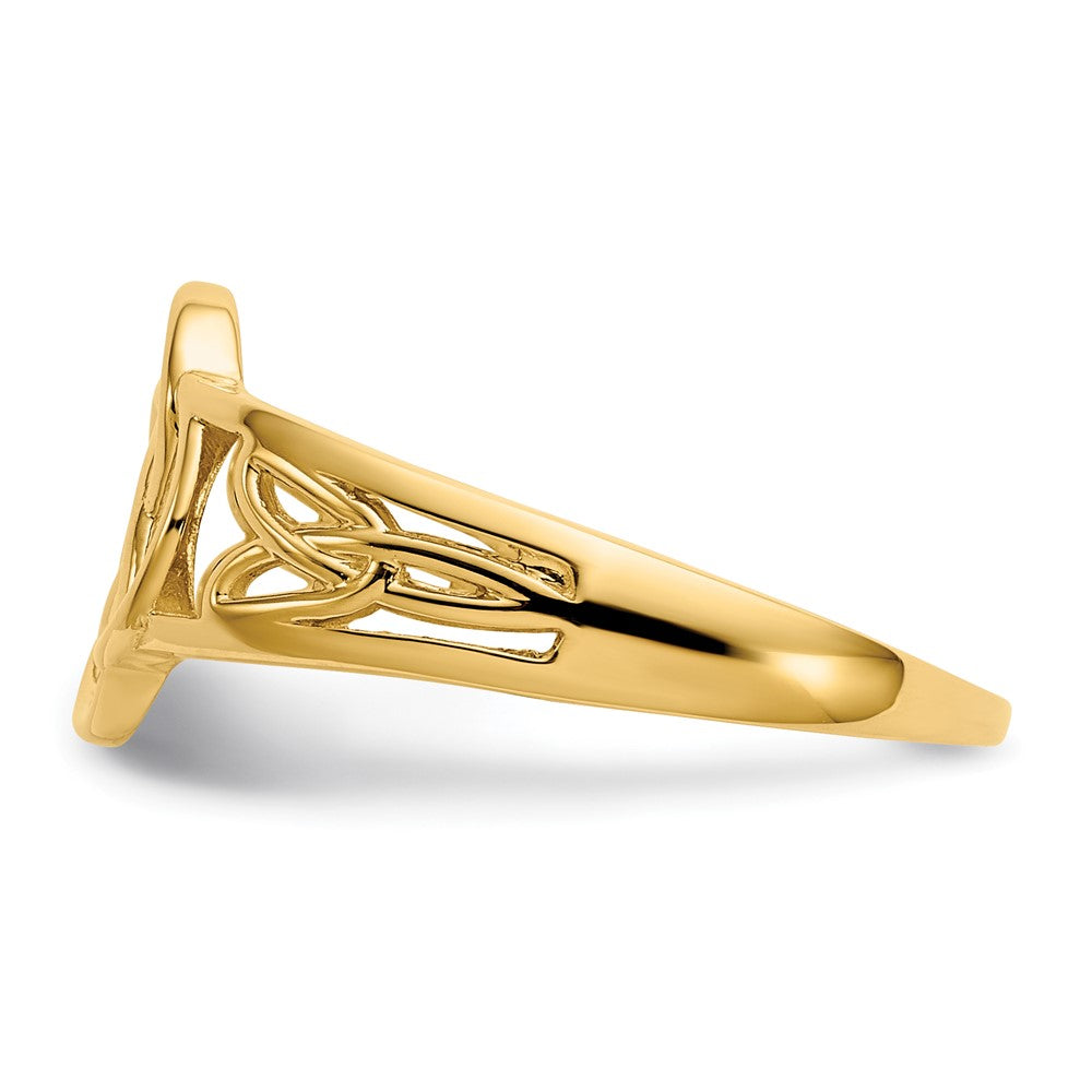 Gold Polished Ladies Celtic Knot Ring Model-D1870 - Charlie & Co. Jewelry