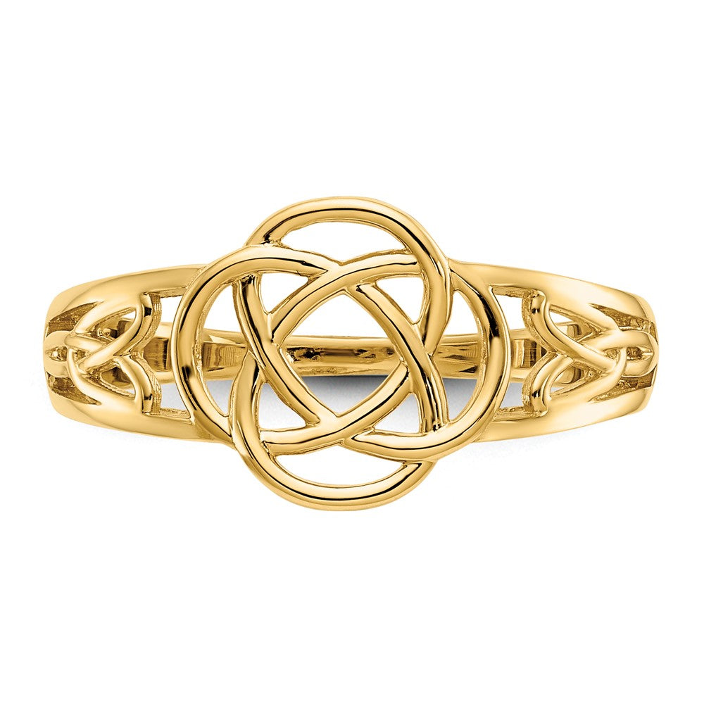 Gold Polished Ladies Celtic Knot Ring Model-D1870 - Charlie & Co. Jewelry