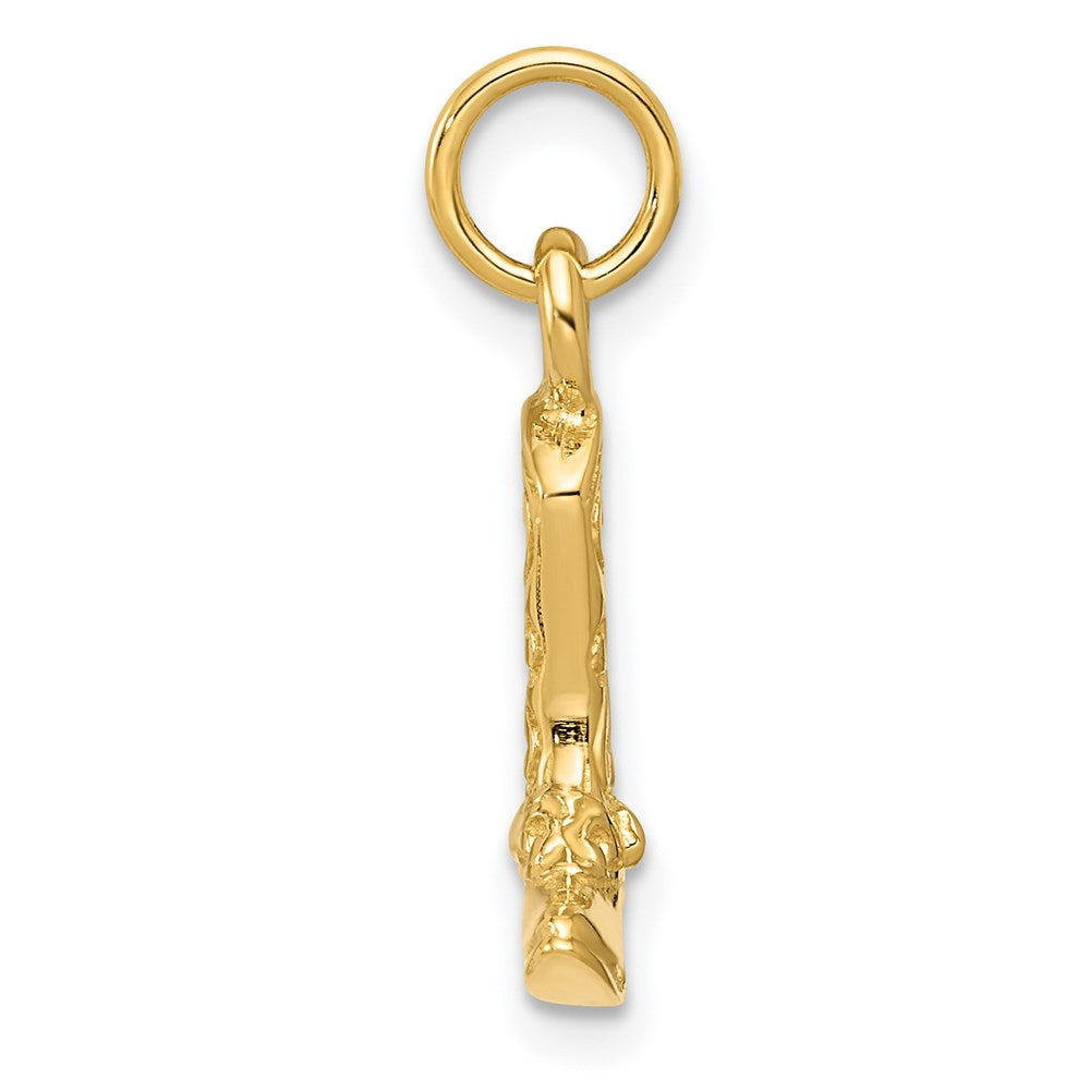 Gold Polished Western Cowboy Boot Pendant Necklace Model-D2928 - Charlie & Co. Jewelry