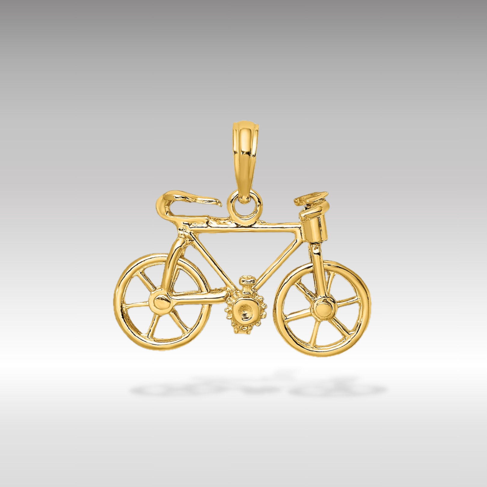 14K Gold 3D Moveable Bicycle Charm - Charlie & Co. Jewelry