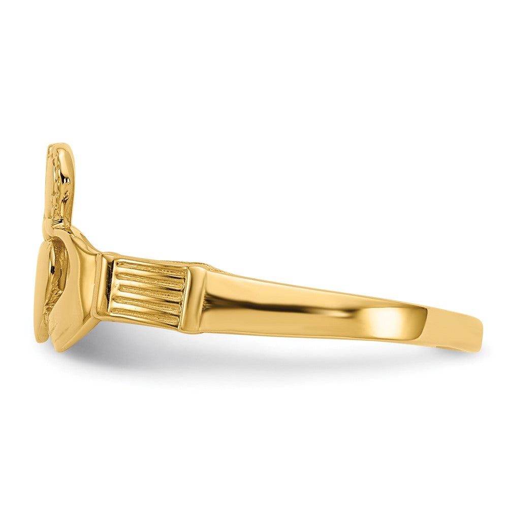 Gold Ladies Claddagh Ring Model-D3108 - Charlie & Co. Jewelry