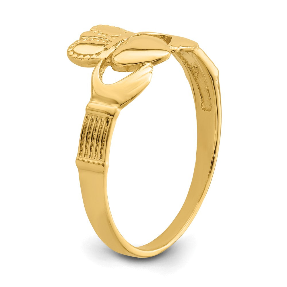 Gold Ladies Claddagh Ring Model-D3108 - Charlie & Co. Jewelry
