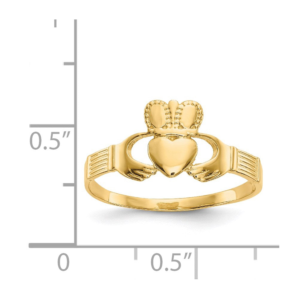 Gold Ladies Claddagh Ring Model-D3108 - Charlie & Co. Jewelry